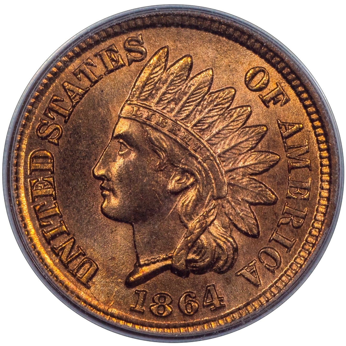 1864 1C BRONZE MS66 RD OGH PCGS CAC EEPS