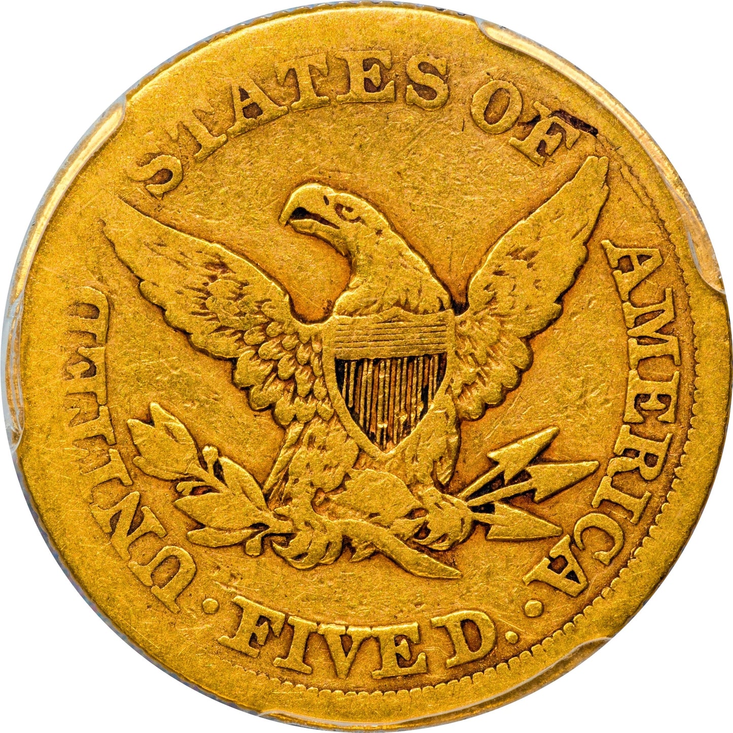 1864 $5 VG08 PCGS CAC REVERSE