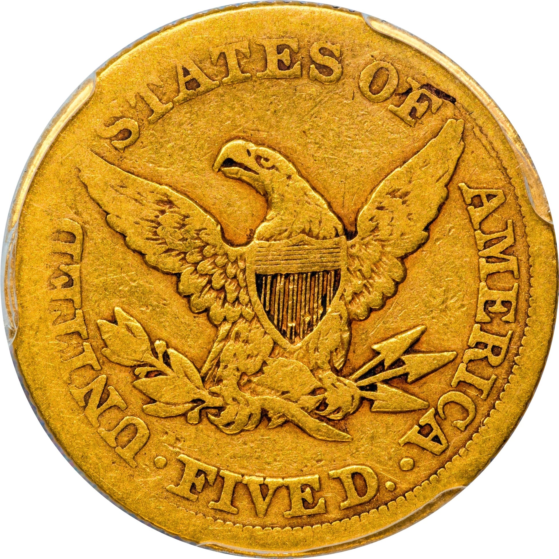 1864 $5 VG08 PCGS CAC REVERSE