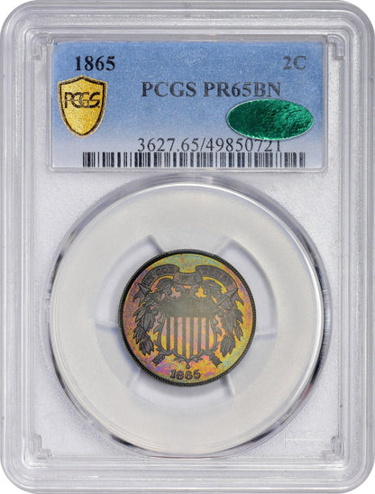 1865 2C PR65 BN PCGS CAC HOLDER WITH CAC STICKER