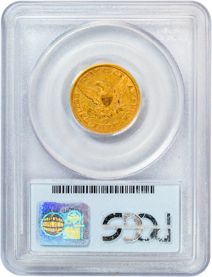 1866-S $5 NO MOTTO VF30 PCGS CAC REVERSE HOLDER