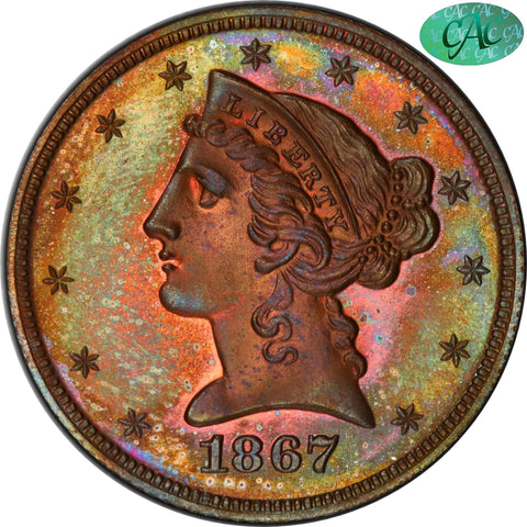 1867 $5 J-599 PR66 RB PCGS CAC SIMPSON - Paradime Coins | PCGS NGC CACG CAC Rare US Numismatic Coins For Sale