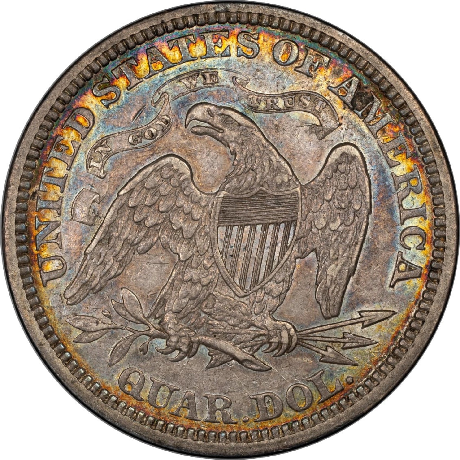 1867 25C AU50 CACG 25C