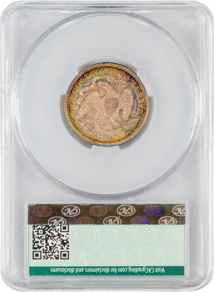 1867 25C AU50 CACG REVERSE HOLDER