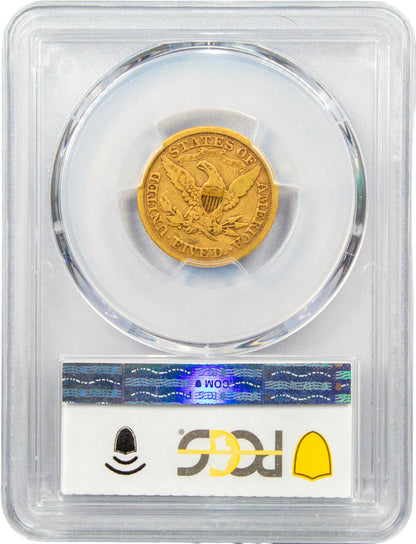 1867 $5 F15 PCGS CAC REVERSE HOLDER