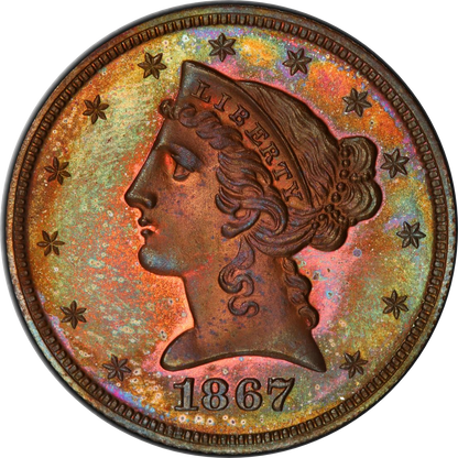 1867 $5 J-599 Pr66 Rb Pcgs Cac Simpson Others