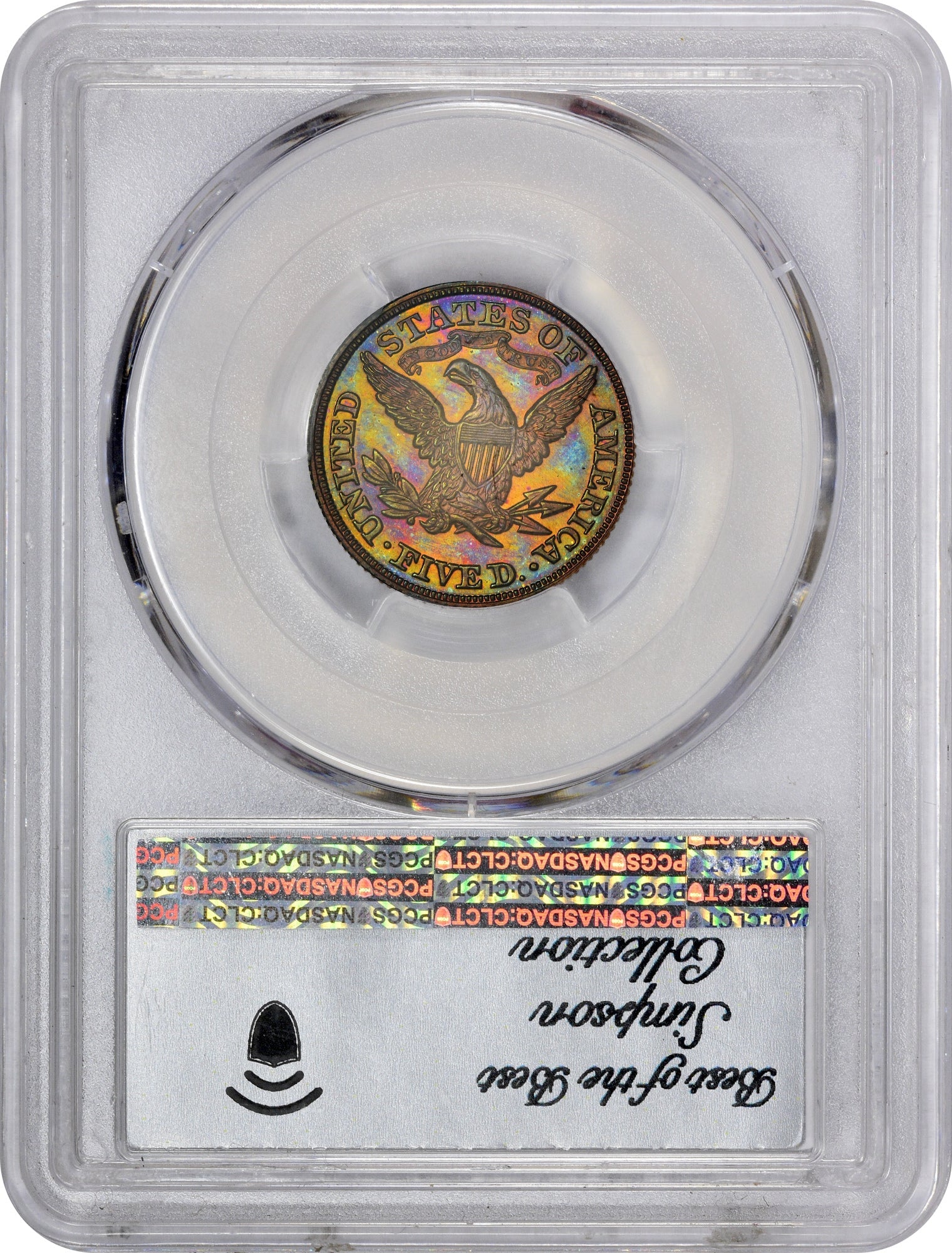 1867 $5 J-599 PR66 RB PCGS CAC SIMPSON