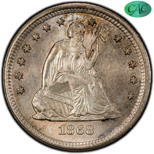 1868-S 25C MS65 PCGS CAC 25C