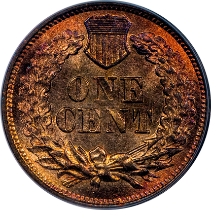1868 1C INDIAN HEAD CENT MS64 RD PCGS CAC EEPS