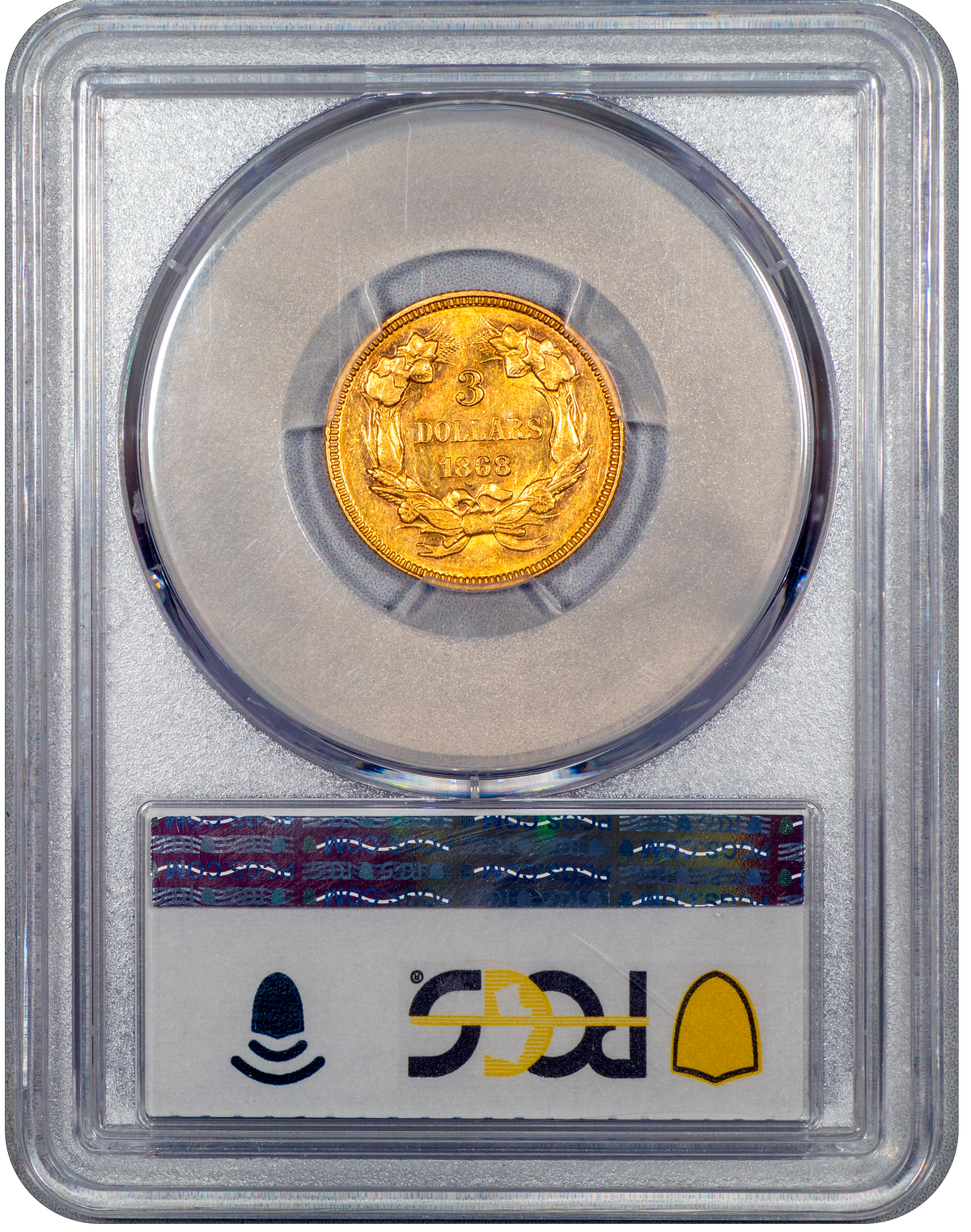 1868 Indian Princess $3 AU58 PCGS CAC Holder