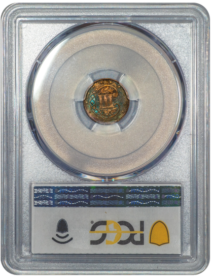 1868 Star Three Cent Silver 3CS MS66 PCGS CAC Reverse Holder