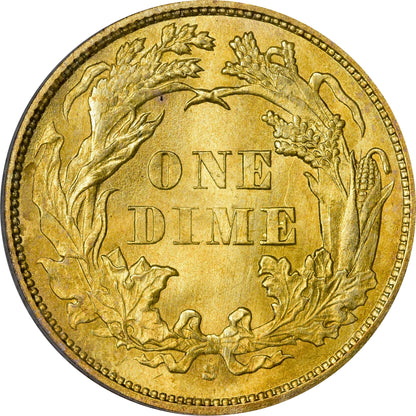 1869-S 10C MS67 OGH PCGS CAC EX ELIASBERG/CLAPP