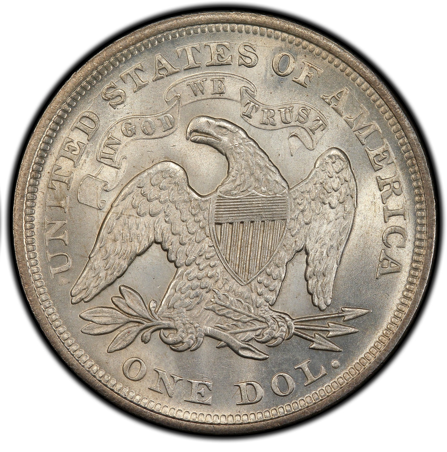 1870 $1 Liberty Seated Dollar MS66+ PCGS REVERSE
