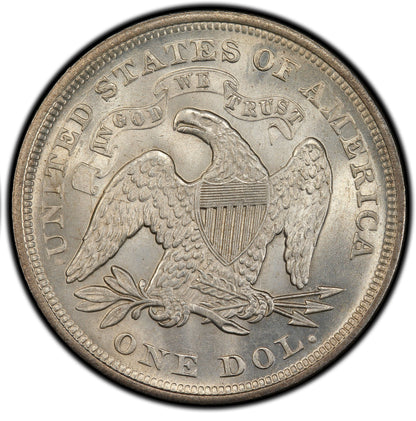 1870 $1 Liberty Seated Dollar MS66+ PCGS REVERSE