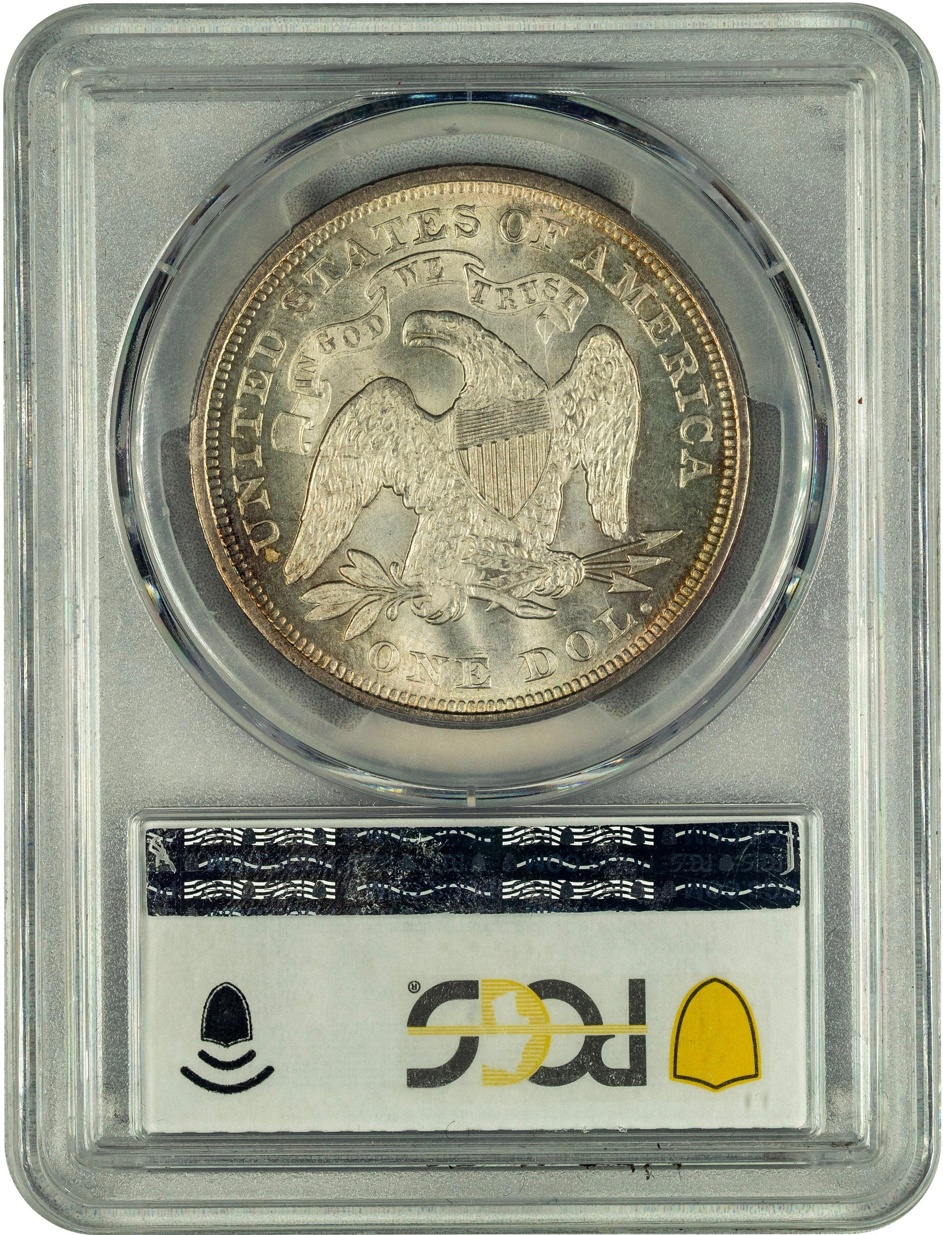 1870 $1 Liberty Seated Dollar MS66+ PCGS REVERSE HOLDER