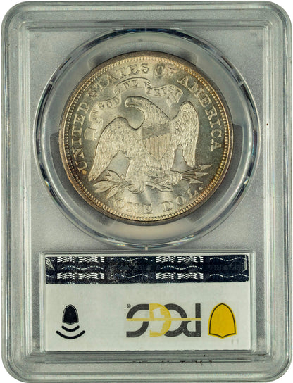 1870 $1 Liberty Seated Dollar MS66+ PCGS REVERSE HOLDER