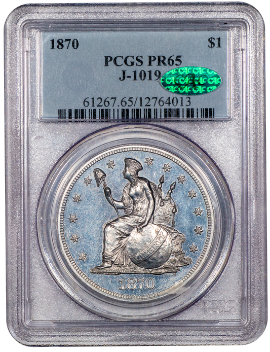 1870 Indian Princess Dollar Pattern $1 J-1019 PR65 PCGS CAC HOLDER WITH GREEN CAC STICKER