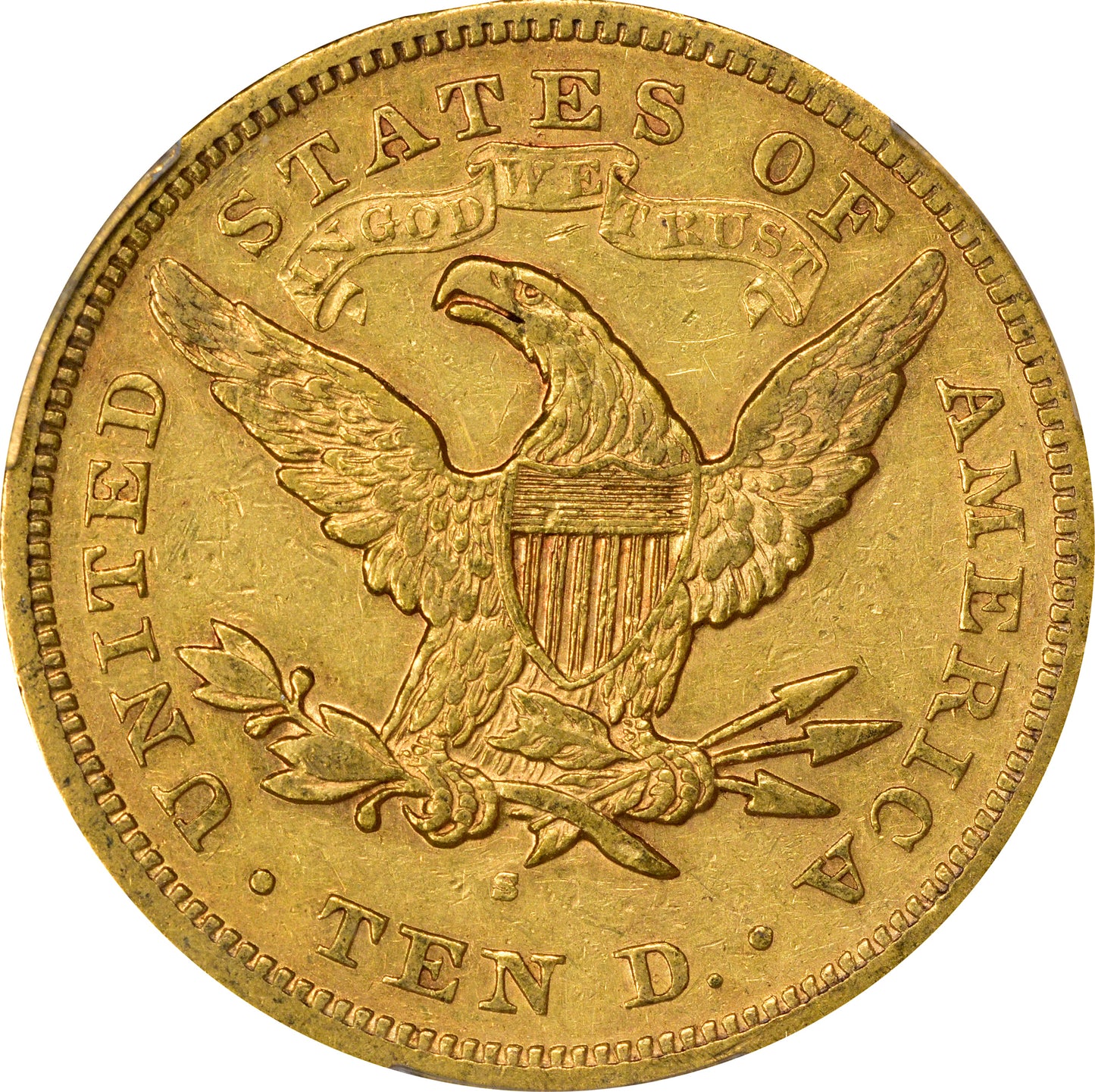 1871-S $10 XF45 PCGS CAC