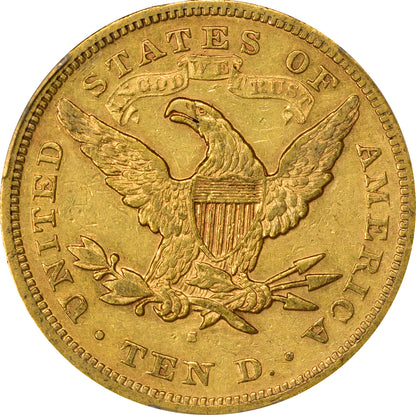 1871-S $10 XF45 PCGS CAC