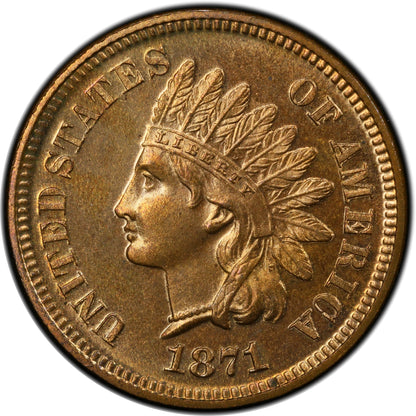 1871 1C PR64 RD PCGS GOLD CAC EEPS 1C