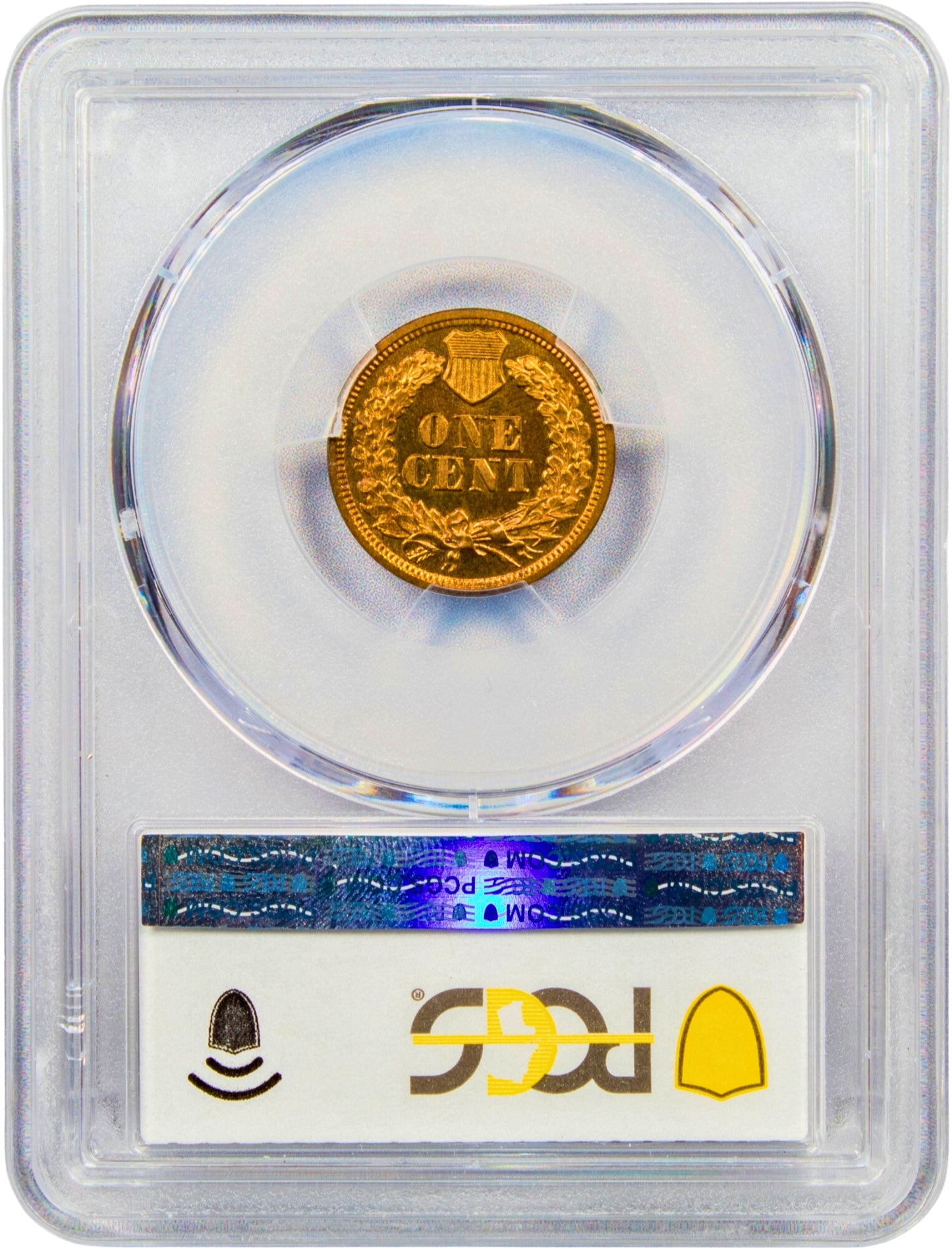 1871 1C PR64 RD PCGS GOLD CAC EEPS REVERSE HOLDER