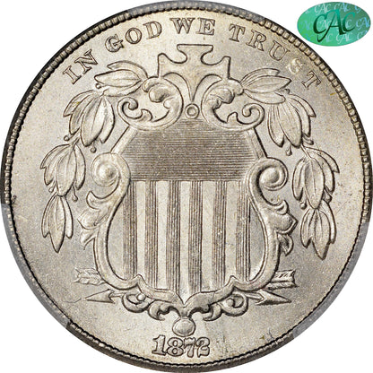 1872 5C Ms64 Pcgs Cac