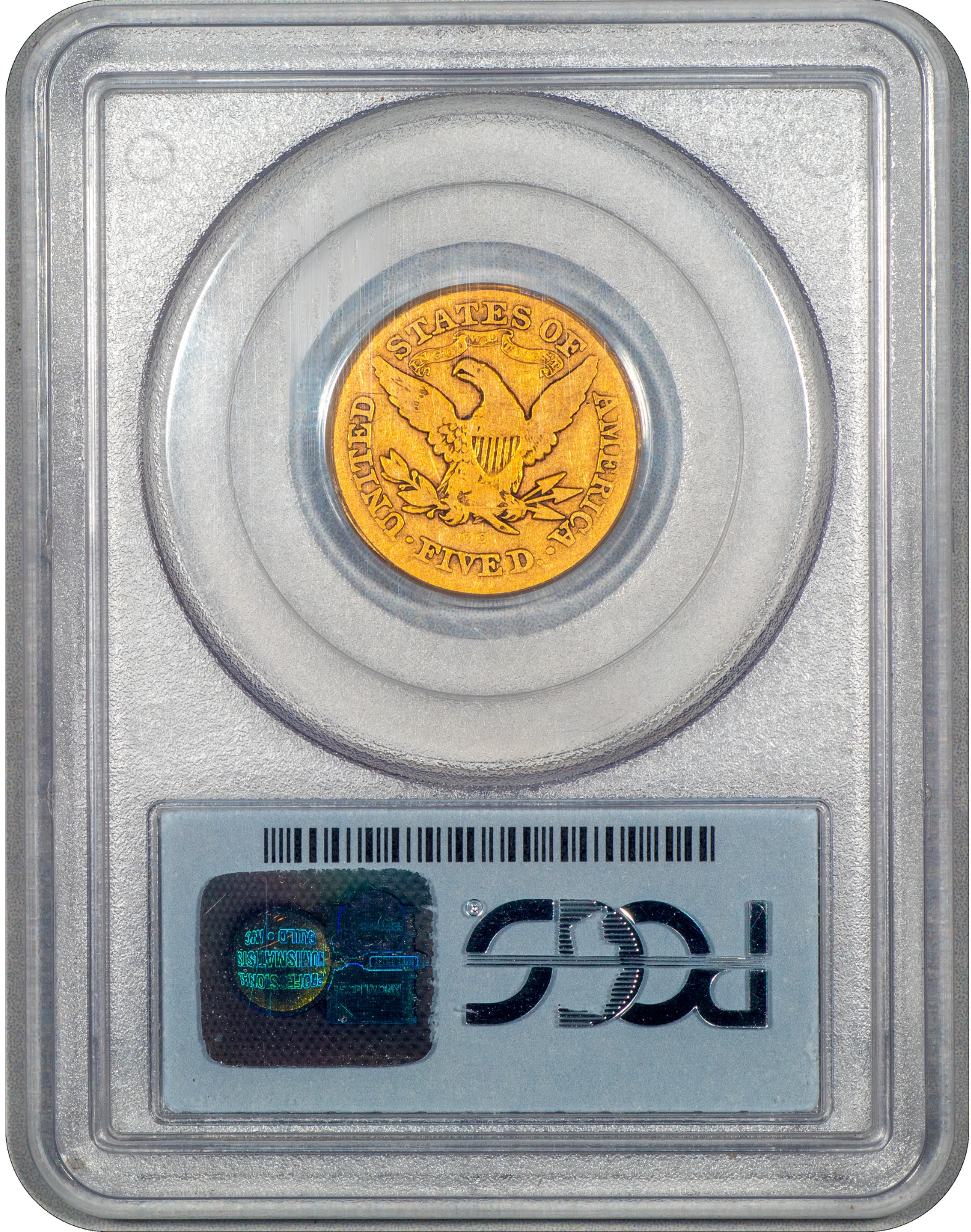 1872-CC Liberty Head Half Eagle $5 VG08 PCGS CAC Reverse Holder