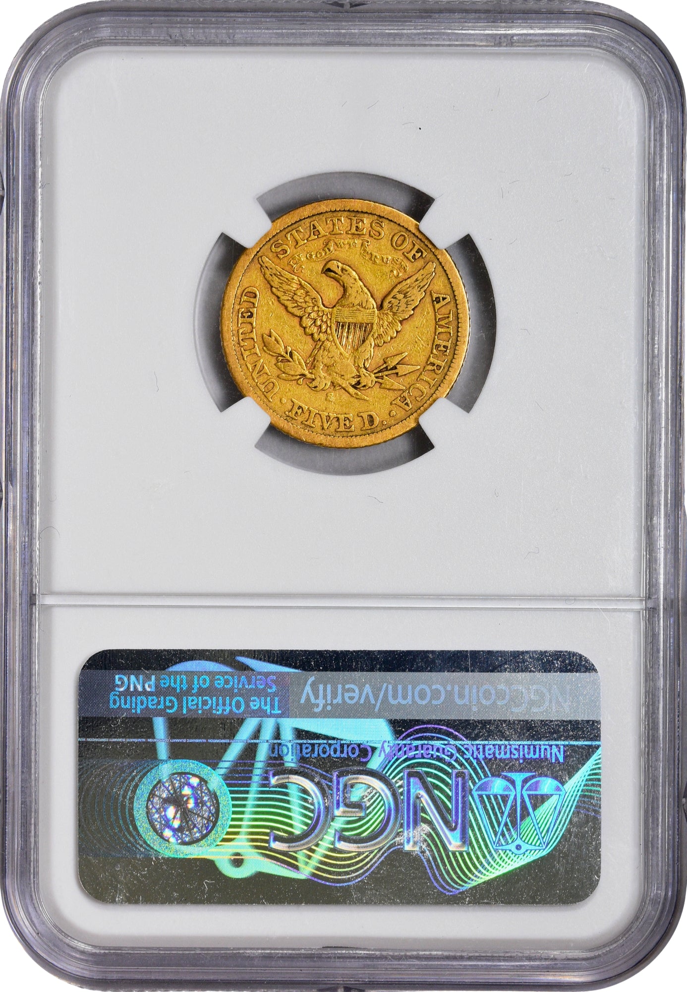 1872-S $5 VF30 NGC CAC REV HOLDER