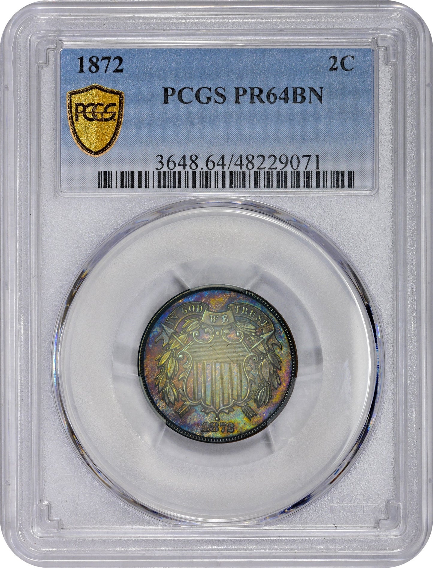 1872 2C PR64 BN PCGS