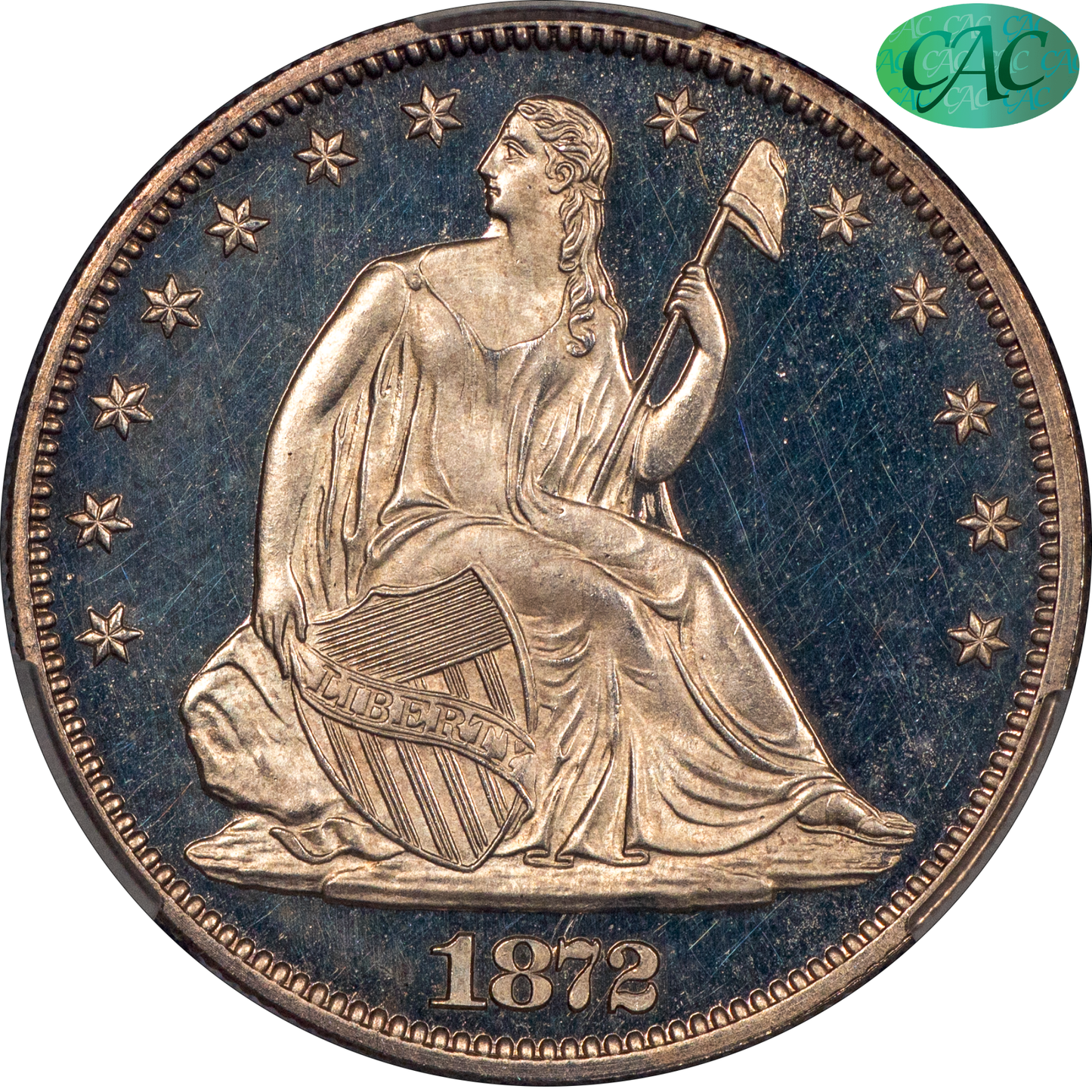 1872 50C PR63 CAM CACG