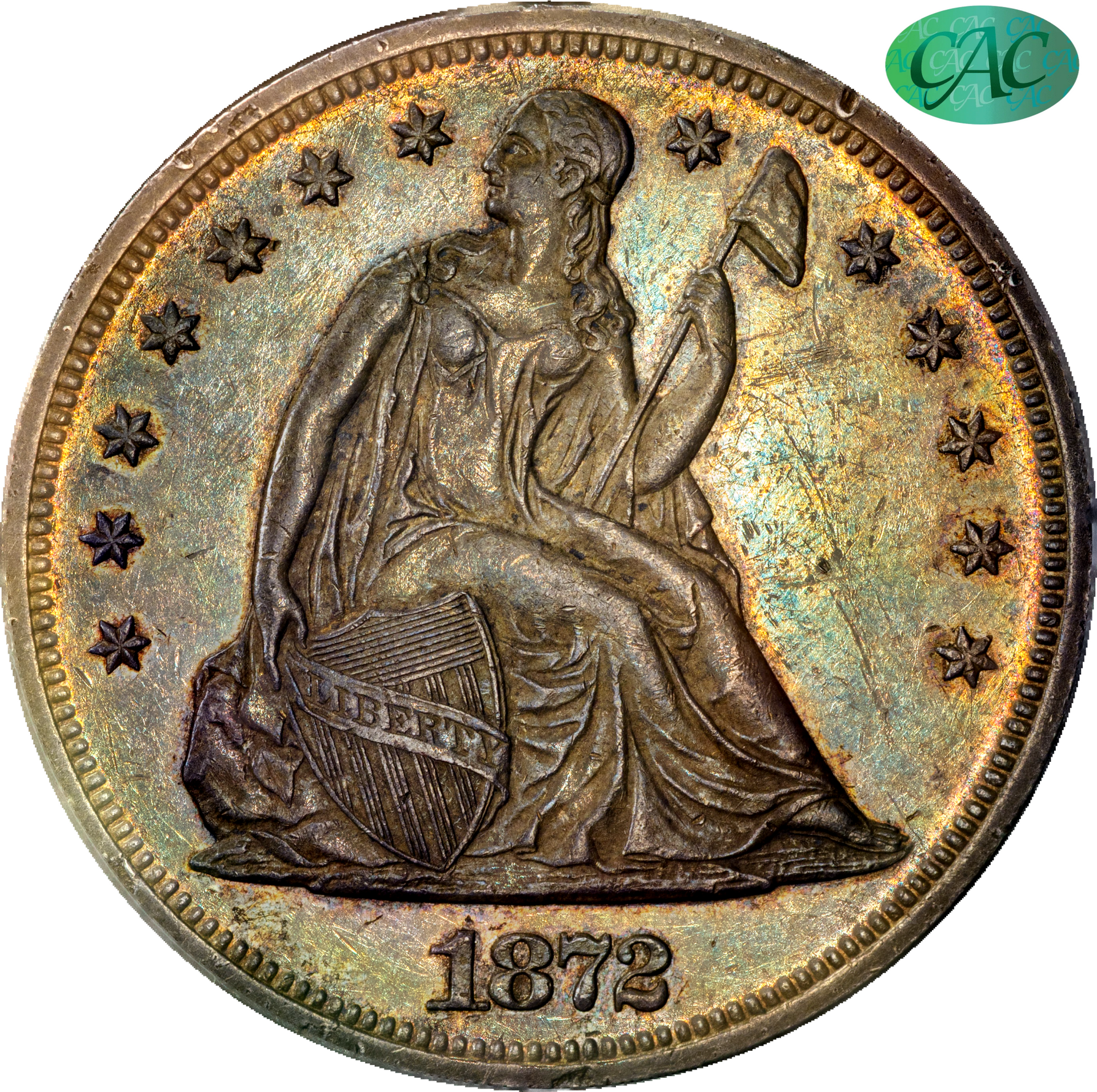 1872 $1 AU53 PCGS CAC – Paradime Coins