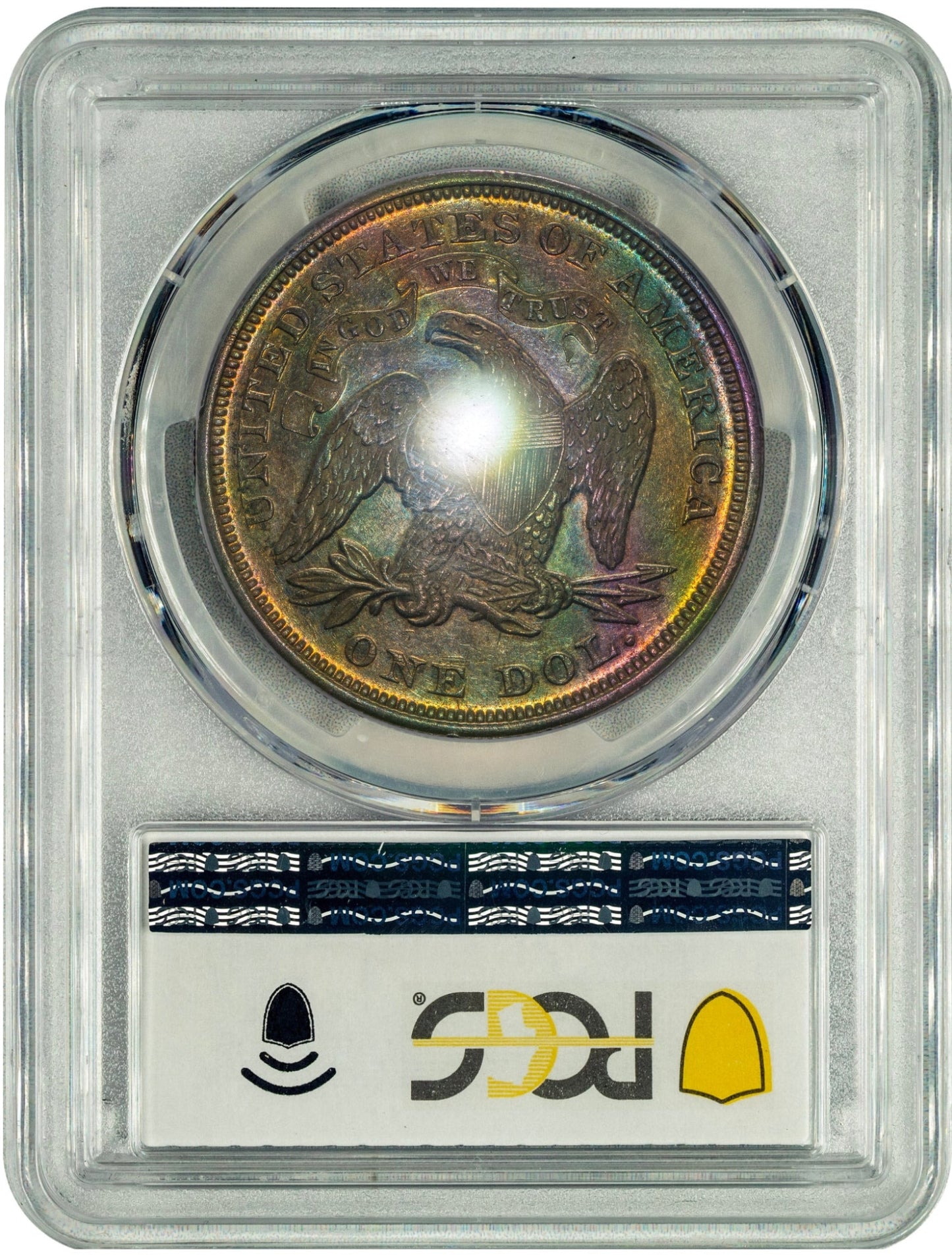 1872 $1 AU53 PCGS CAC  REVERSE HOLDER