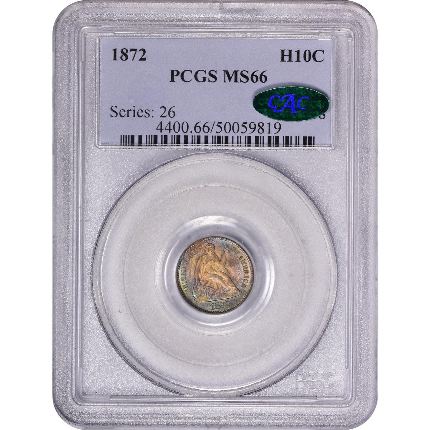 1872 H10C MS66 PCGS CAC - Paradime Coins | PCGS NGC CACG CAC Rare US Numismatic Coins For Sale