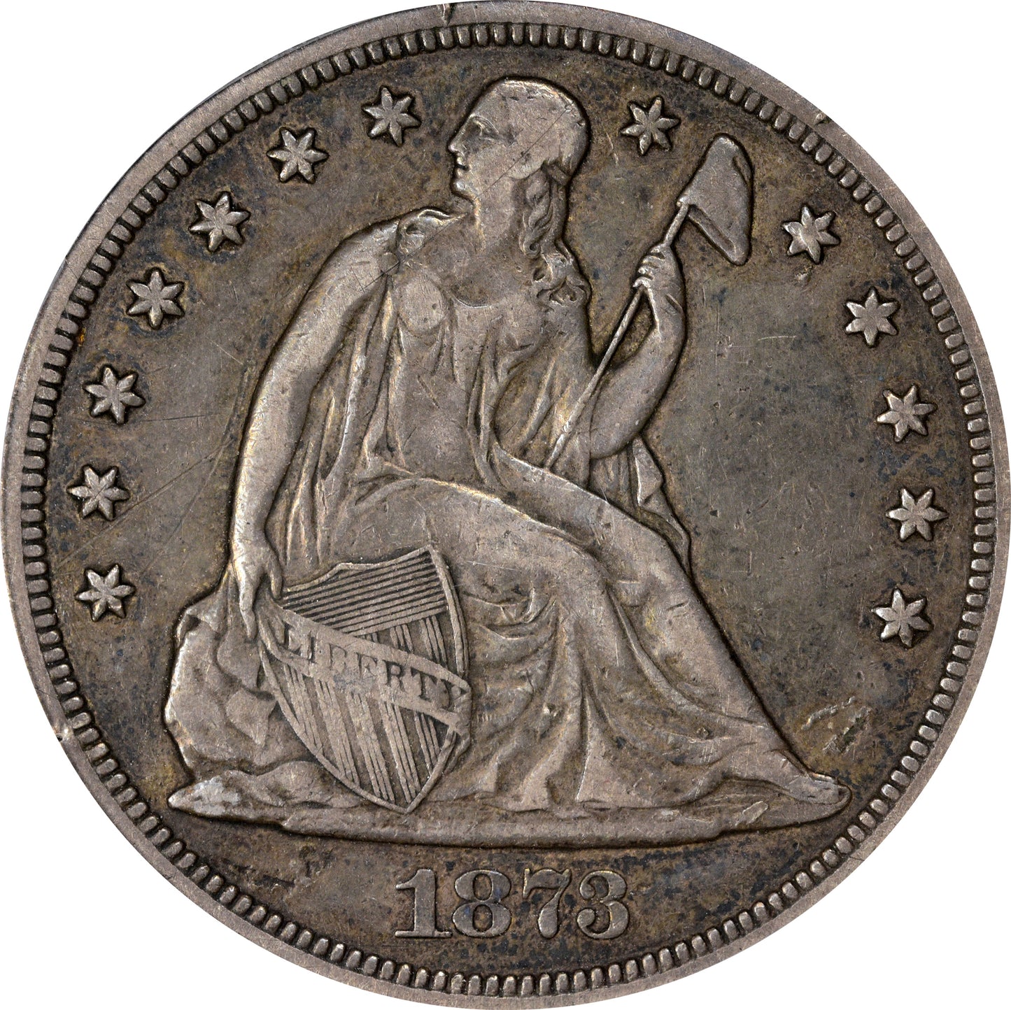 1873-CC $1 VF30 OGH PCGS CAC