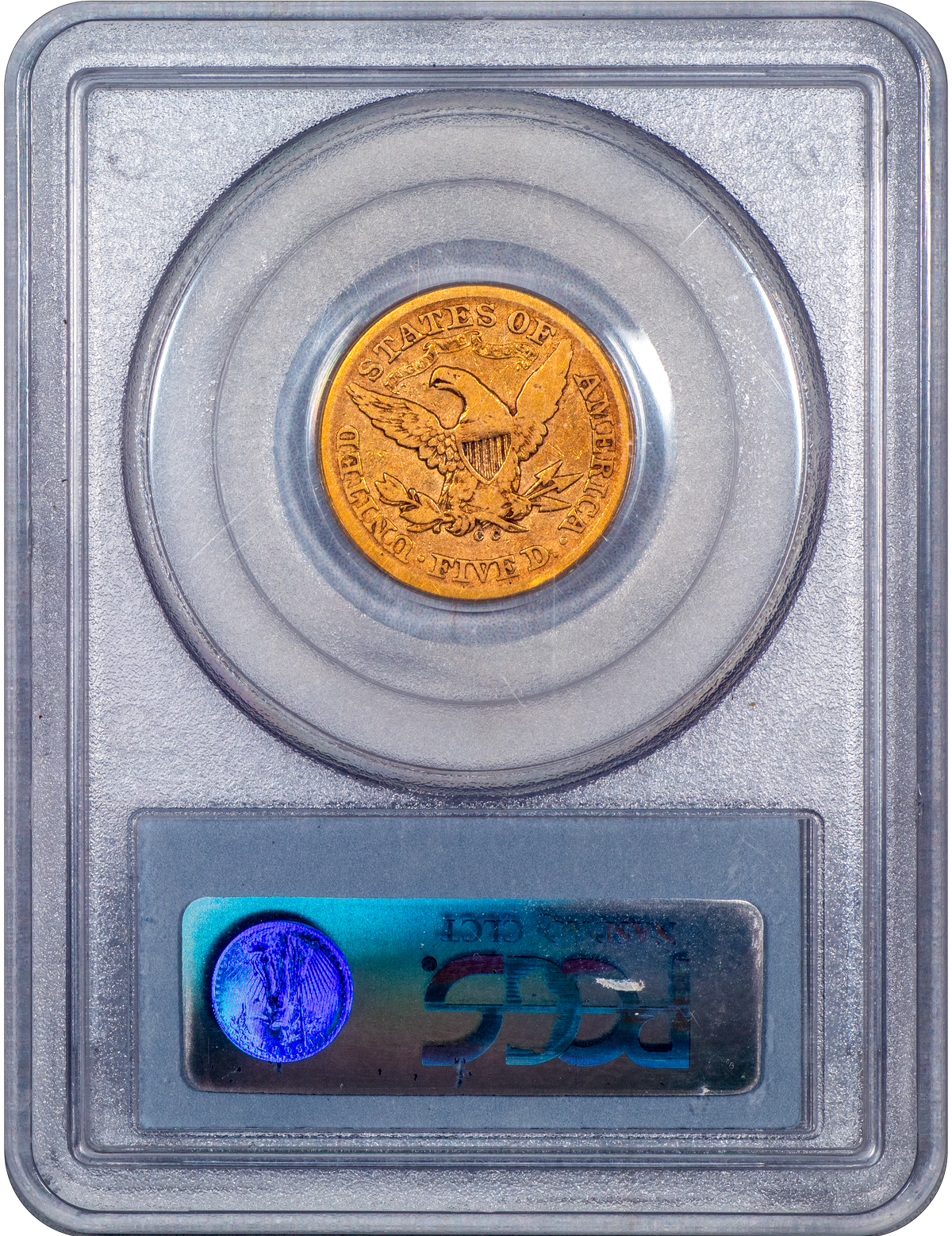 1873-CC Liberty Head Half Eagle $5 VG10 PCGS CAC Reverse Holder