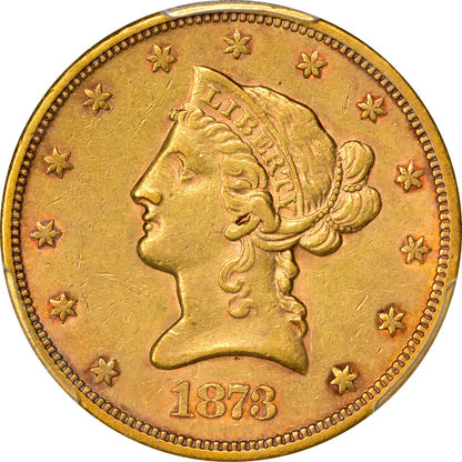 1873-S $10 AU53 PCGS CAC EX SIMPSON/HALL