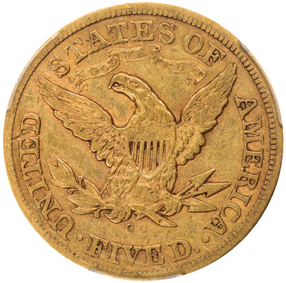 1874-CC $5 VF20 PCGS CAC REVERSE