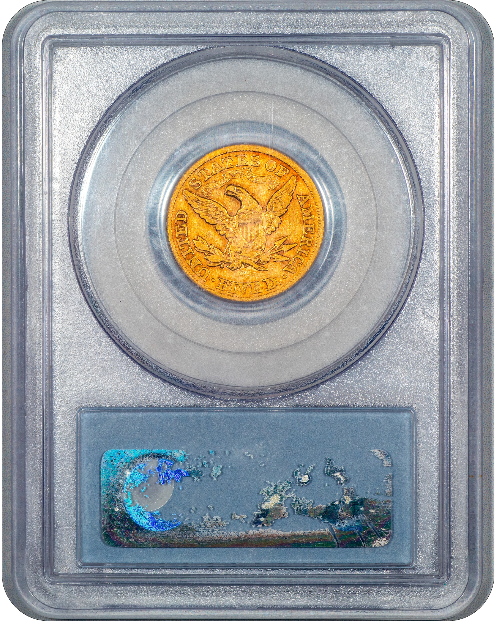 1874-CC Liberty Head Half Eagle $5 F12 PCGS CAC Reverse Holder