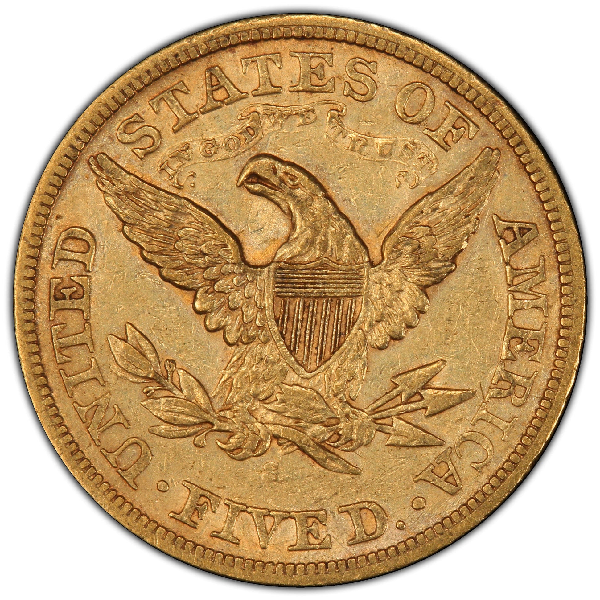 1874-S $5 Au53 Pcgs Cac