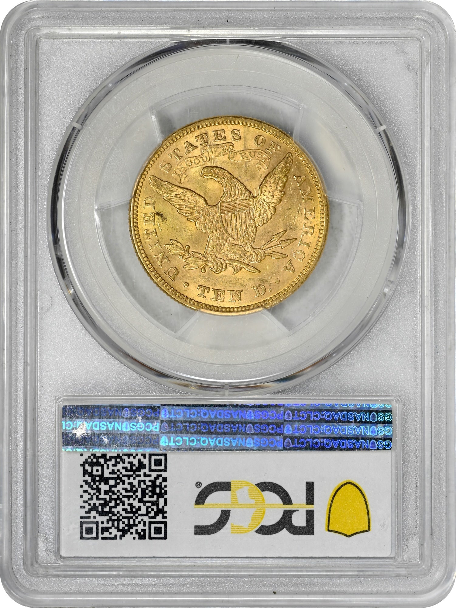 1874 $10 MS61 PCGS CAC REVERSE HOLDER