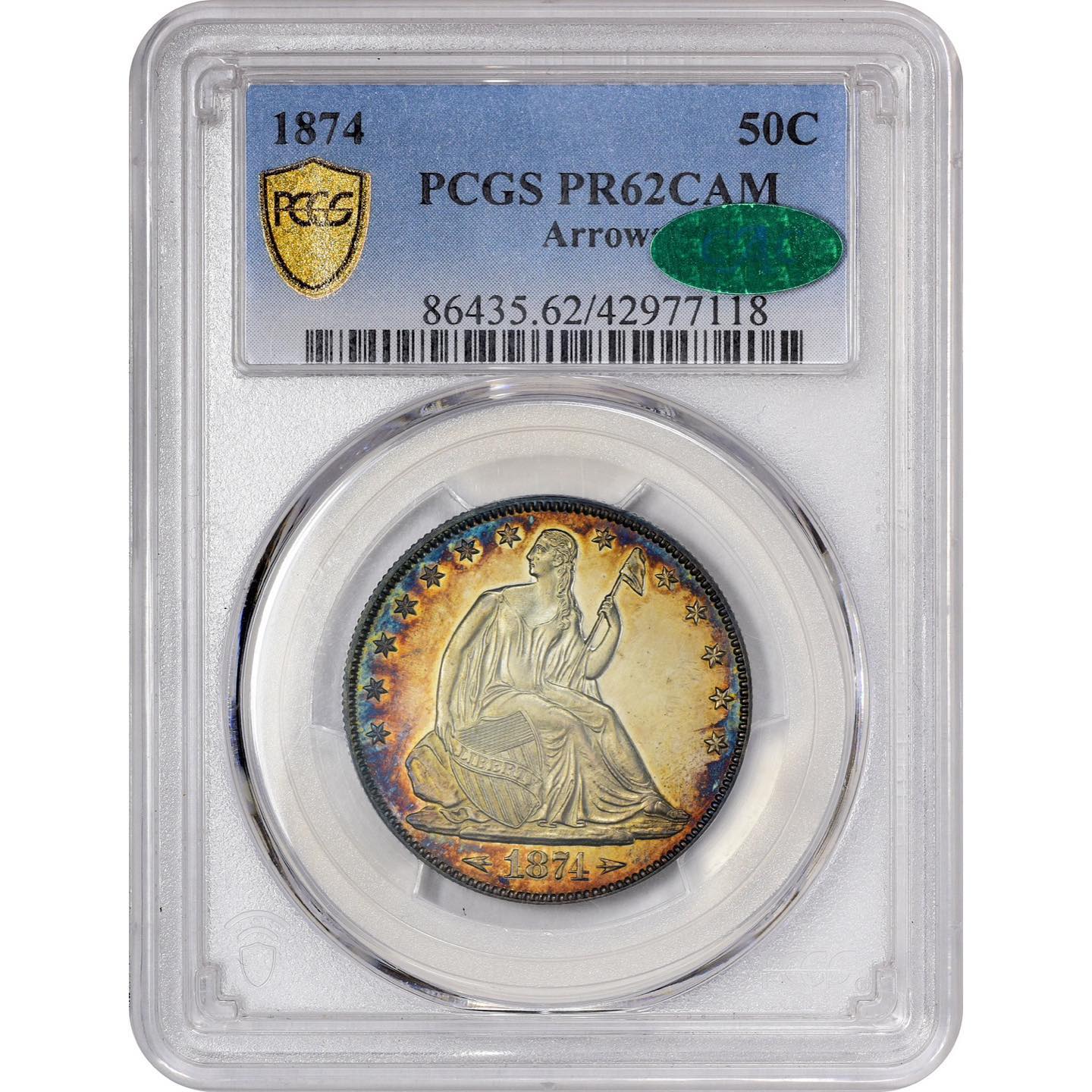 1874 50C ARROWS PR62 CAM PCGS CAC - Paradime Coins | PCGS NGC CACG CAC Rare US Numismatic Coins For Sale