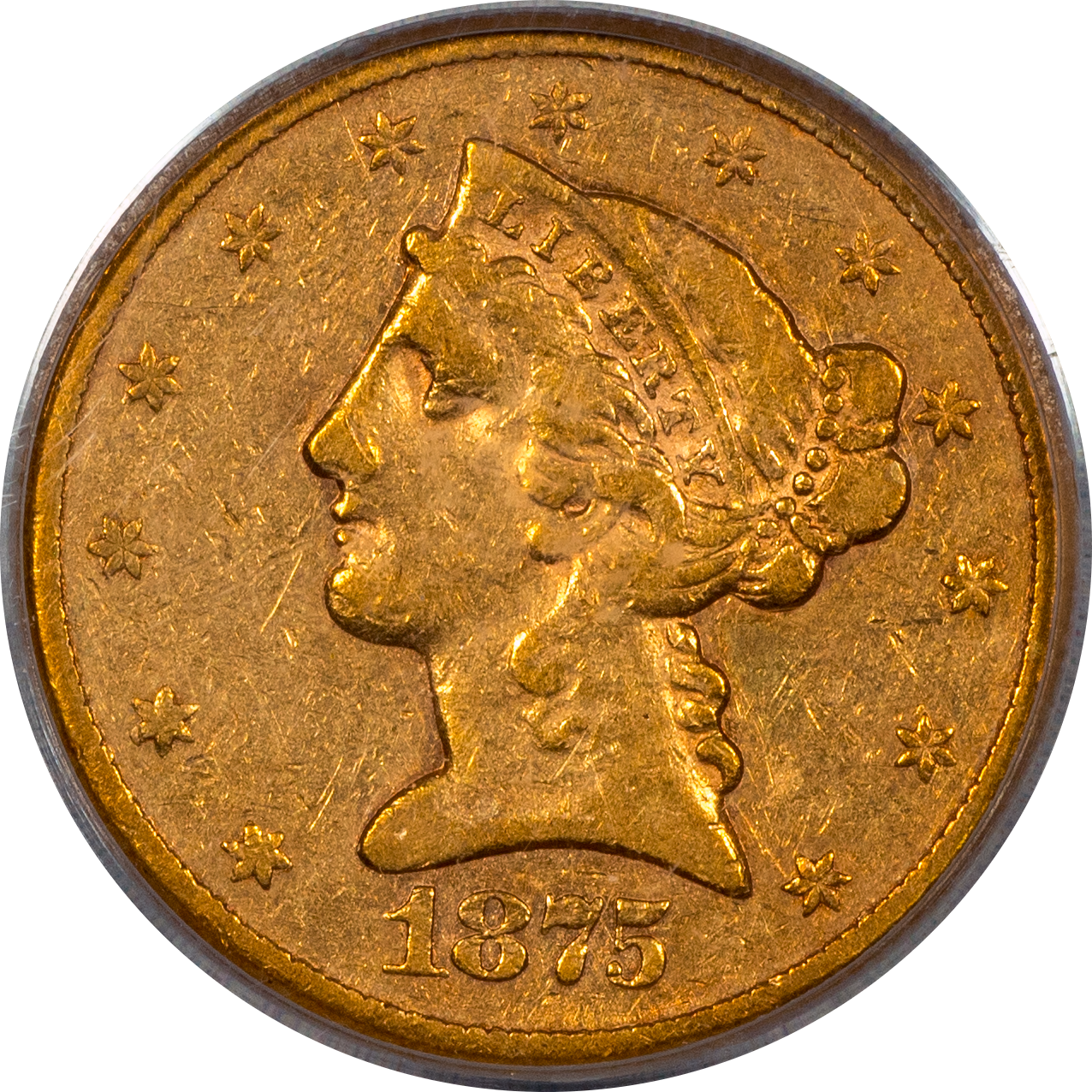 1875-CC Liberty Head Half Eagle $5 VF20 PCGS CAC