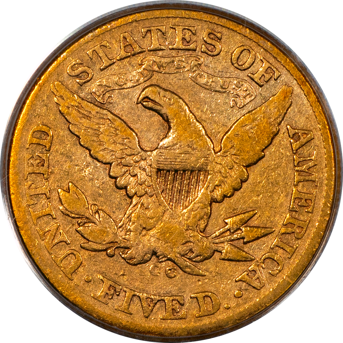 1875-CC Liberty Head Half Eagle $5 VF20 PCGS CAC Reverse