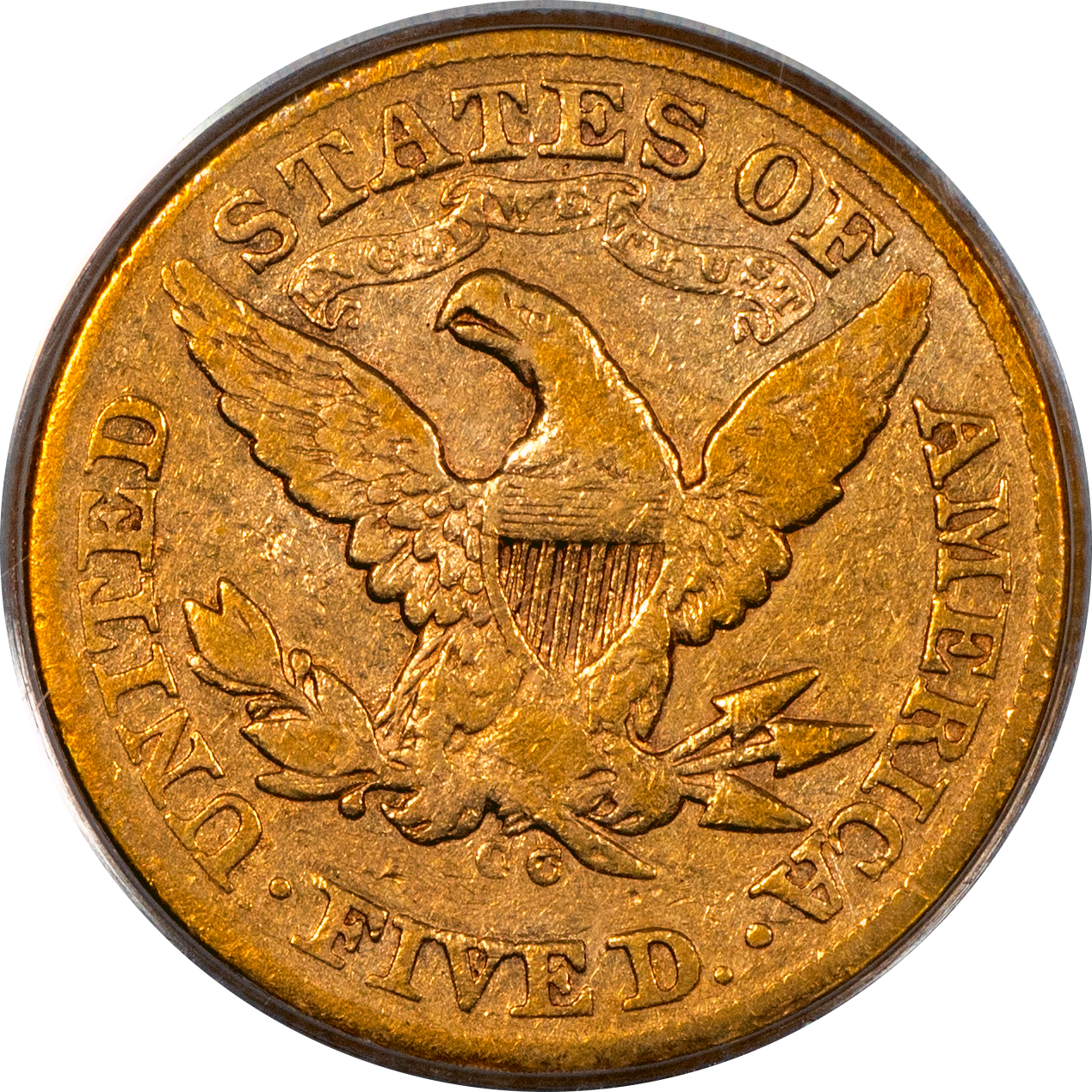 1875-CC Liberty Head Half Eagle $5 VF20 PCGS CAC Reverse