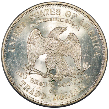 1875-CC T$1 CARSON CITY MINT TRADE DOLLAR MS63 PCGS CAC REVERSE
