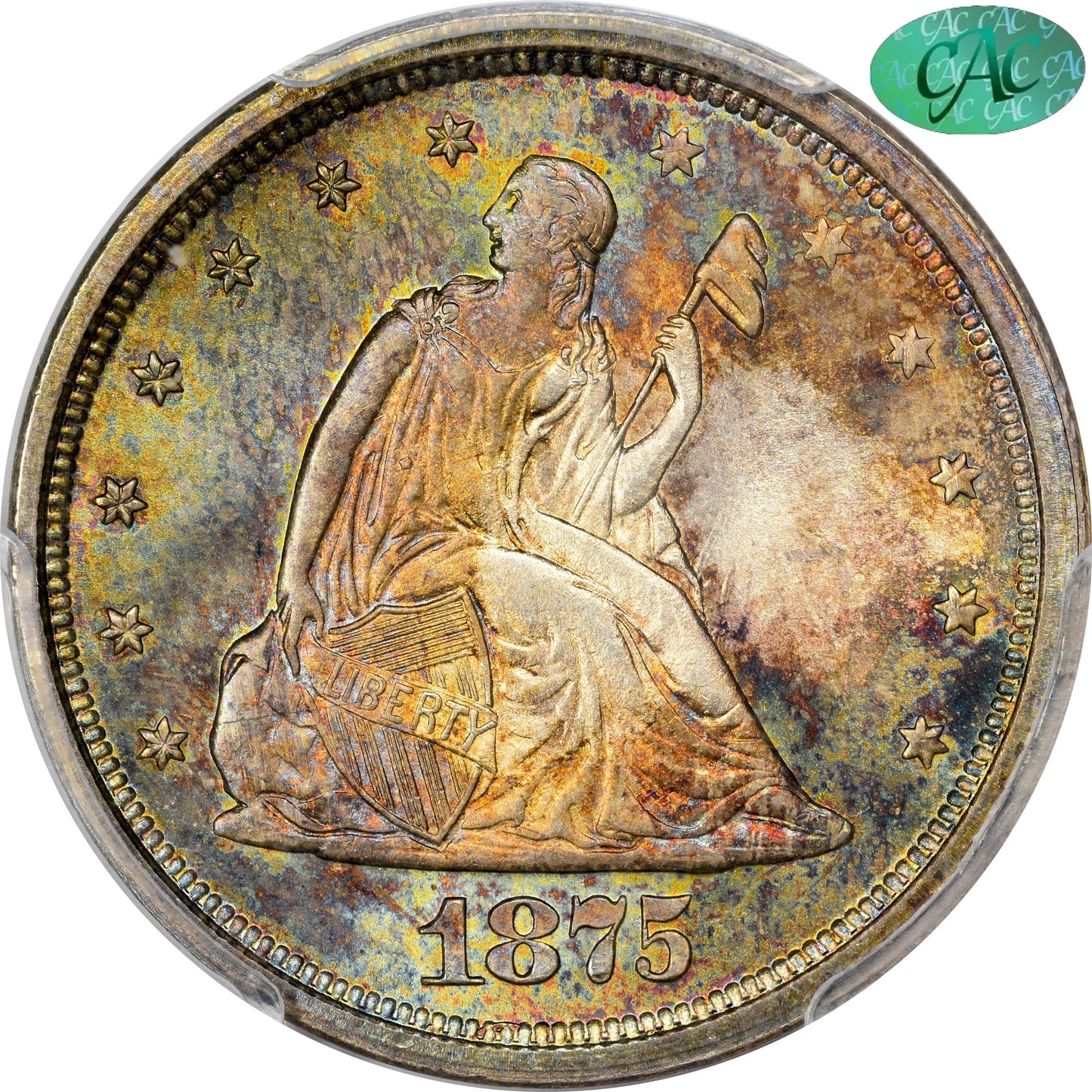 1875-S 20C MS66 + PCGS CAC 20C