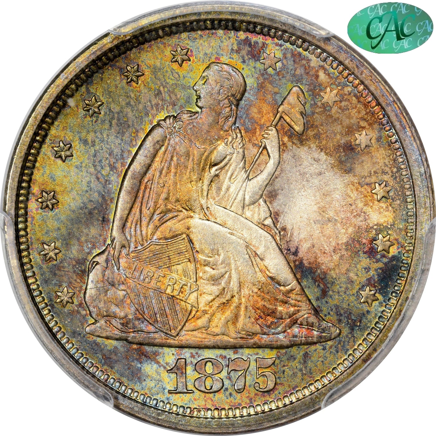 1875-S 20C MS66 + PCGS CAC 20C
