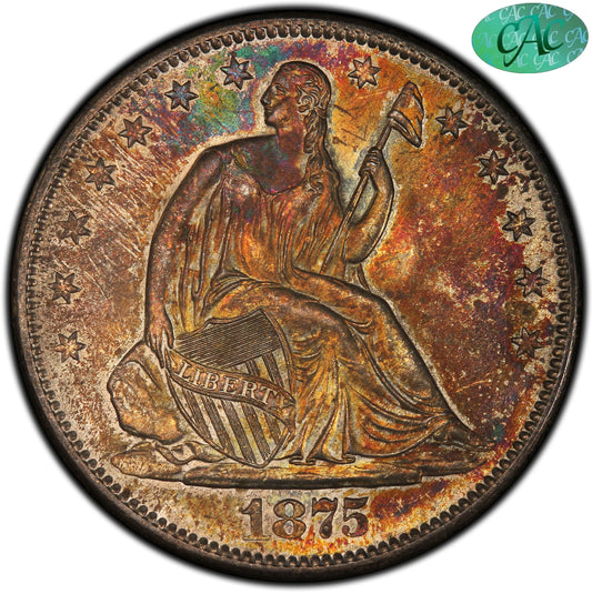 1875-S 50C MS66 PCGS CAC. EX COL.GREEN-NEWMAN 50C