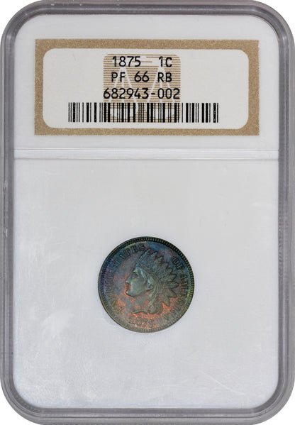 1875 1C PR66 RB NGC HOLDER