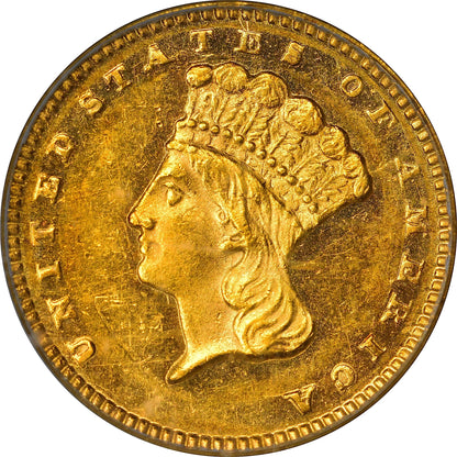 1875 G$1 MS60 OGH PCGS GOLD CAC